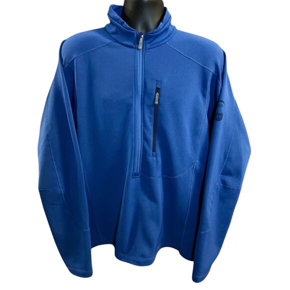 MEC Mountain Equipment Co-Op Fleece Lined 1/2 Zip Pullover Jacket Blue Large L - Picture 1 of 9
